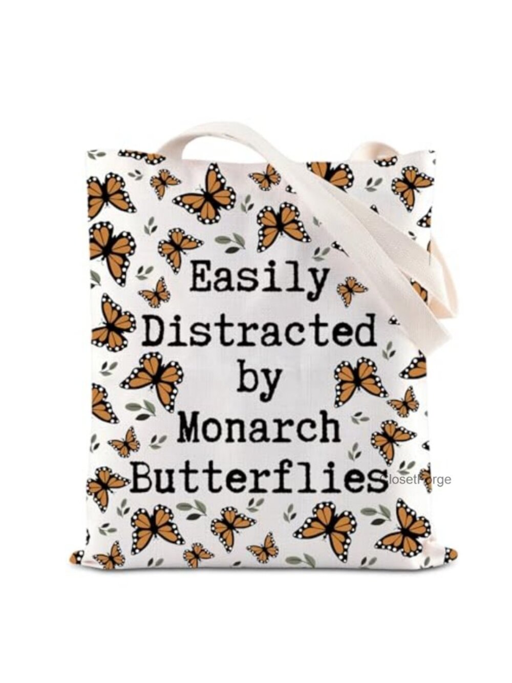 Canvas Tote Bag Shoulder Handbag Cotton Reusable Shopping Work Laptop Butterfly